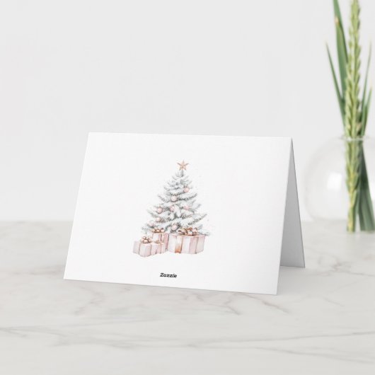 Santa Christmas Tree Greeting Card カード (裏面)