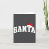 Santa Christmas Varsity Text With Hat Family Xmas  カード (正面)