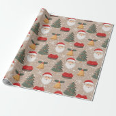Santa Christmas Wrapping Paper ラッピングペーパー (アンロールド)