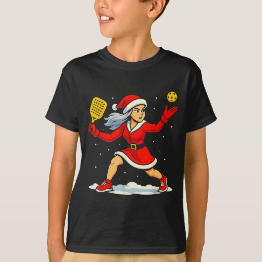 Santa Ckleball Player Christmas Snow Xmas Pajamas  Tシャツ (正面)