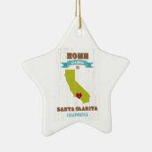 Santa Clarita、カリフォルニアの地図-ところでがあります家 セラミックオーナメント (右)