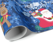 Santa Clausからチャイルドの名前を追加クリスマスラップ ラッピングペーパー (ロールコーナー)