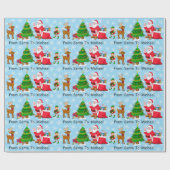 Santa Clausからチャイルドネームを追加小妖精や小人Reindeer Wra ラッピングペーパー (フラット)