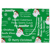 Santa ClausからチャイルドネームChristmasを追加 ラージペーパーバッグ (裏面)