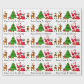 Santa Clausから子供の名前を追加小妖精や小人トナカイ ラッピングペーパー (フラット)