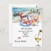 SANTA CLAUSで7月のクリスマス日付を保存 ポストカード (正面/裏面)