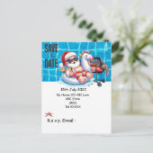 SANTA CLAUSで7月のクリスマス日付を保存 ポストカード (スタンド正面)