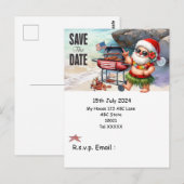 SANTA CLAUSで7月のクリスマス日付を保存 ポストカード (正面/裏面)