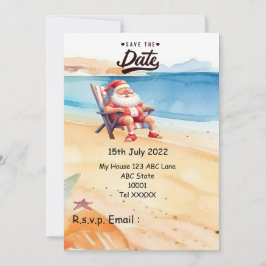 SANTA CLAUSで7月のクリスマス日付を保存 招待状