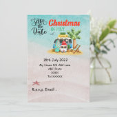 SANTA CLAUSで7月のクリスマス日付を保存 招待状 (スタンド正面)