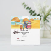 SANTA CLAUSで7月のクリスマス日付を保存 招待状 (スタンド正面)