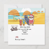 SANTA CLAUSで7月のクリスマス日付を保存 招待状 (正面)