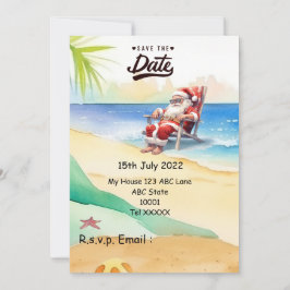 SANTA CLAUSで7月のクリスマス日付を保存 招待状