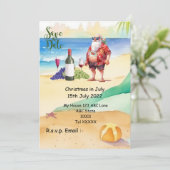 SANTA CLAUSで7月のクリスマス日付を保存 招待状 (スタンド正面)