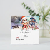 SANTA CLAUSで7月のクリスマス日付を保存 招待状 (スタンド正面)