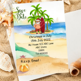 SANTA CLAUSで7月のクリスマス日付を保存 招待状