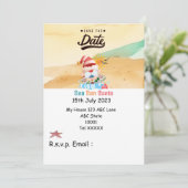 SANTA CLAUSで7月のクリスマス日付を保存 招待状 (スタンド正面)