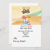 SANTA CLAUSで7月のクリスマス日付を保存 招待状 (正面/裏面)