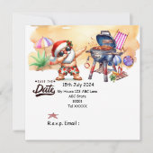 SANTA CLAUSで7月のクリスマス日付を保存 招待状 (正面)