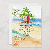 SANTA CLAUSで7月のクリスマス日付を保存 招待状 (正面)