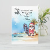 SANTA CLAUSで7月のクリスマス日付を保存 招待状 (スタンド正面)