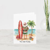 SANTA CLAUSとサーフィンを楽しむ7月のクリスマス カード (正面)