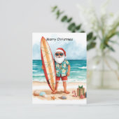 SANTA CLAUSと7月のクリスマスサーフィン ポストカード (スタンド正面)