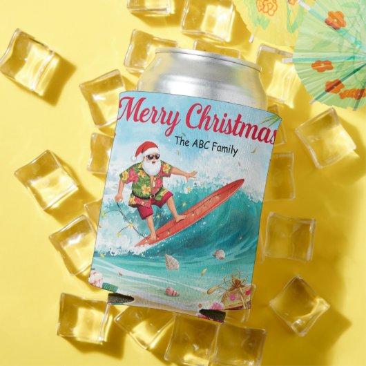 SANTA CLAUSと7月のクリスマスサーフィン  缶クーラー (インサイチュ 夏)