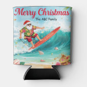 SANTA CLAUSと7月のクリスマスサーフィン  缶クーラー (正面)