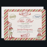 Santa ClausのNice List証明書 招待状<br><div class="desc">サンタさんのニース認定証。一致するアイテムが使用可能。「デザインツールを使用して編集」ボタンを使用して、すべての文言やデザイン要素の移動を編集できる。</div>