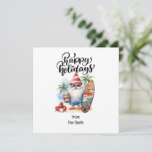 SANTA CLAUSをビーチに7月のクリスマス シーズンカード (スタンド正面)