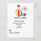 SANTA CLAUSをビーチに7月のクリスマス ポストカード (正面)