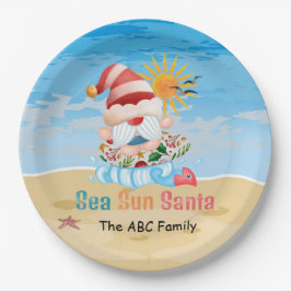 SANTA CLAUSを使用した7月のクリスマス ペーパープレート