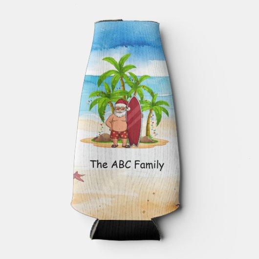 SANTA CLAUSを使用した7月のクリスマス ボトルクーラー (正面)