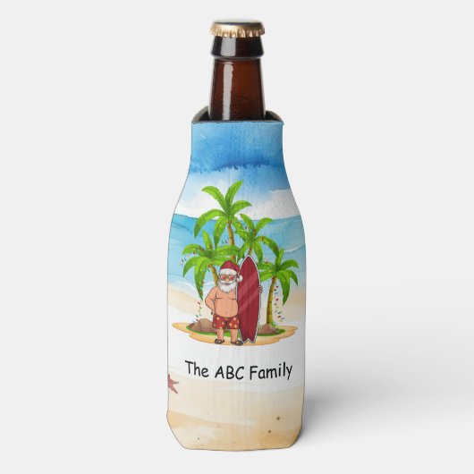 SANTA CLAUSを使用した7月のクリスマス ボトルクーラー (ボトル正面)