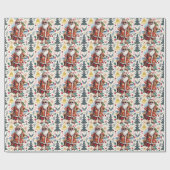 SANTA CLAUSを使用した7月のクリスマス ラッピングペーパー (フラット)