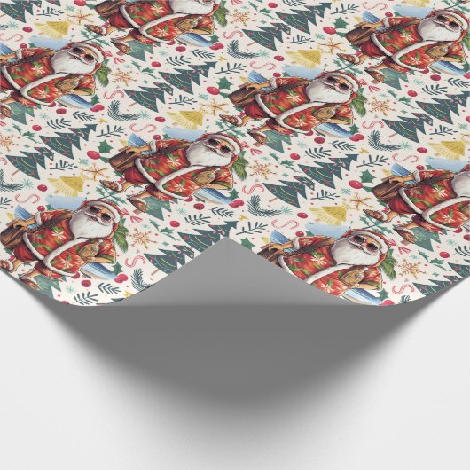 SANTA CLAUSを使用した7月のクリスマス ラッピングペーパー (角)