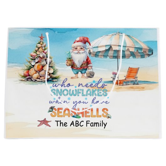 SANTA CLAUSを使用した7月のクリスマス ラージペーパーバッグ (正面)