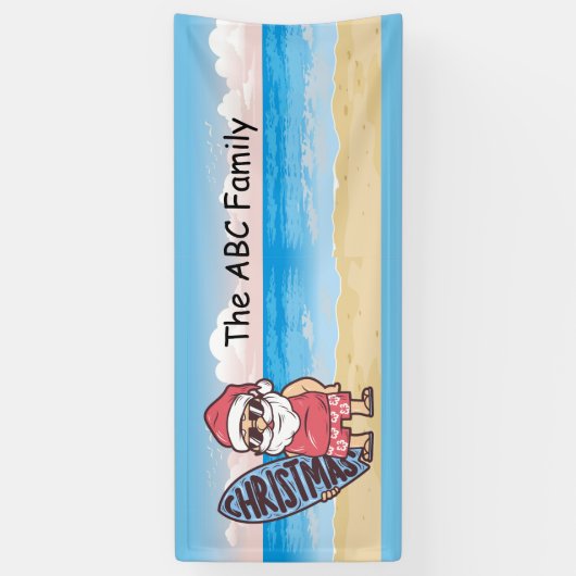 SANTA CLAUSを使用した7月のクリスマス 横断幕 (縦)