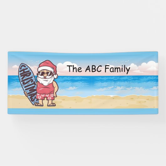 SANTA CLAUSを使用した7月のクリスマス 横断幕 (横)