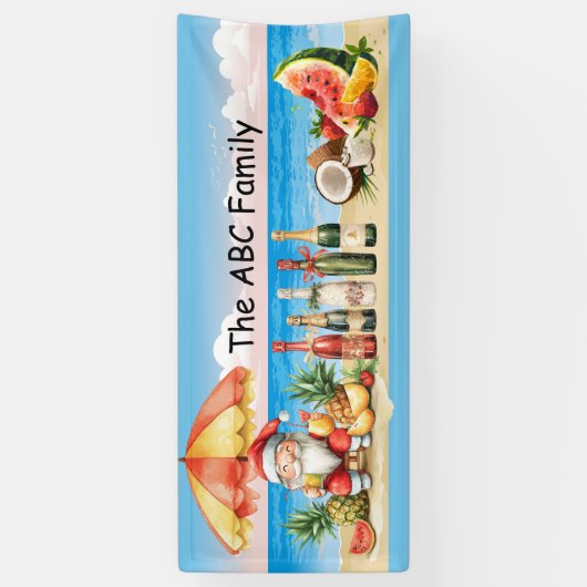 SANTA CLAUSを使用した7月のクリスマス 横断幕 (縦)