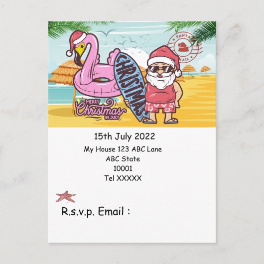 SANTA CLAUSポストカード付き7月のクリスマス ポストカード (正面)