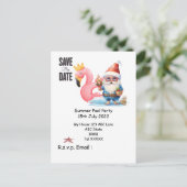 SANTA CLAUS付きサマープール日付を保存 ポストカード (スタンド正面)