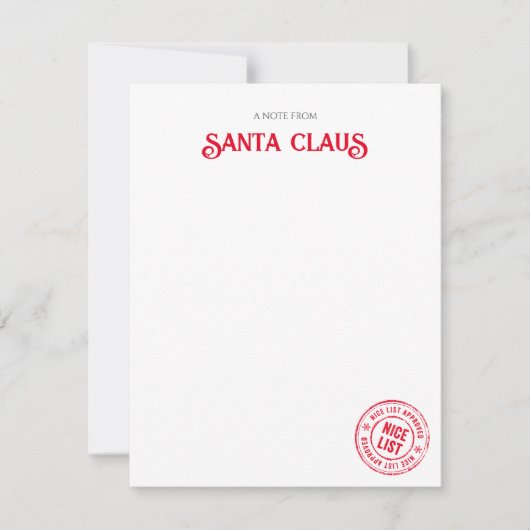 Santa Claus公式NICEリストからのノート承認 ノートカード (正面)