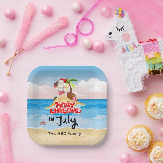 SANTA CLAUS紙プレートと7月のクリスマス ペーパープレート (パーティー)