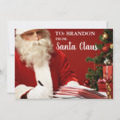 Santa Claus ADD NAME パーソナライズされた SF シーズンカード (正面)