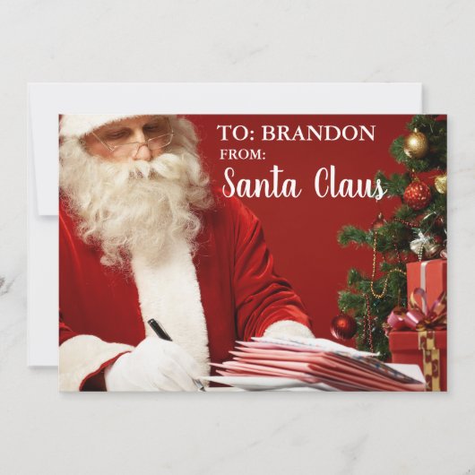 Santa Claus ADD NAME パーソナライズされた SF シーズンカード (正面)