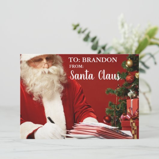 Santa Claus ADD NAME パーソナライズされた SF シーズンカード (スタンド正面)