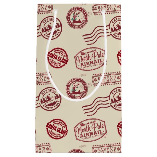 Santa Claus Airmail Holiday スモールペーパーバッグ (正面)