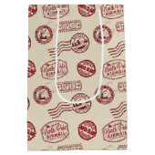 Santa Claus Airmail Holiday ミディアムペーパーバッグ (裏面)